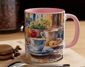 Cafe Au Lait Mug, Cafe Au Lait Coffee Mug, Barista Mug, French Coffee Cup, French Coffee Mug, Rustic Coffee Mug, Cafe Au Lait Gift