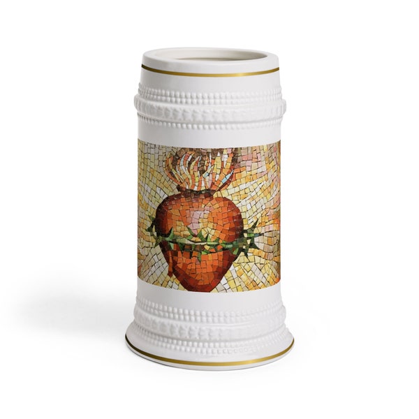 Sacred Heart of Jesus Catholic Beer Stein Mug