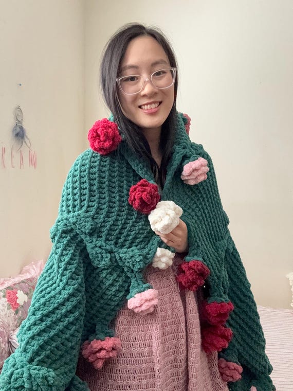 【オーダーメイド】ブーケブランケット（直径70cm） ローズブーケブランケット | 心地よく、柔らかく、オーダーメイドで