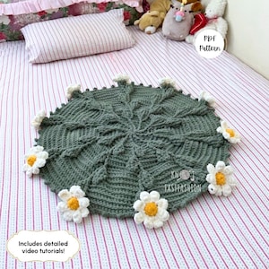Flauschige verzauberte Daisy Blumenstrauß Decke PDF Häkelanleitung | super voluminös, Gewicht 6| Baby, werfen