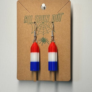 Fourth of July Bomb pop / Rocket pop Inspired Earrings