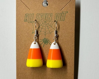 Halloween Earrings / Candy Corn Earrings / Festive Fall Accessories