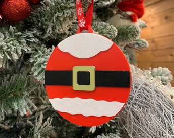 Santa Suit Ornament / Santa Claus Holiday Decor/ Christmas Tree Ornament