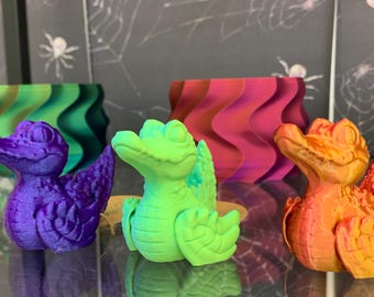 2 Pack Articulated Quackodile Fidget / Crocodile Duck Figurine