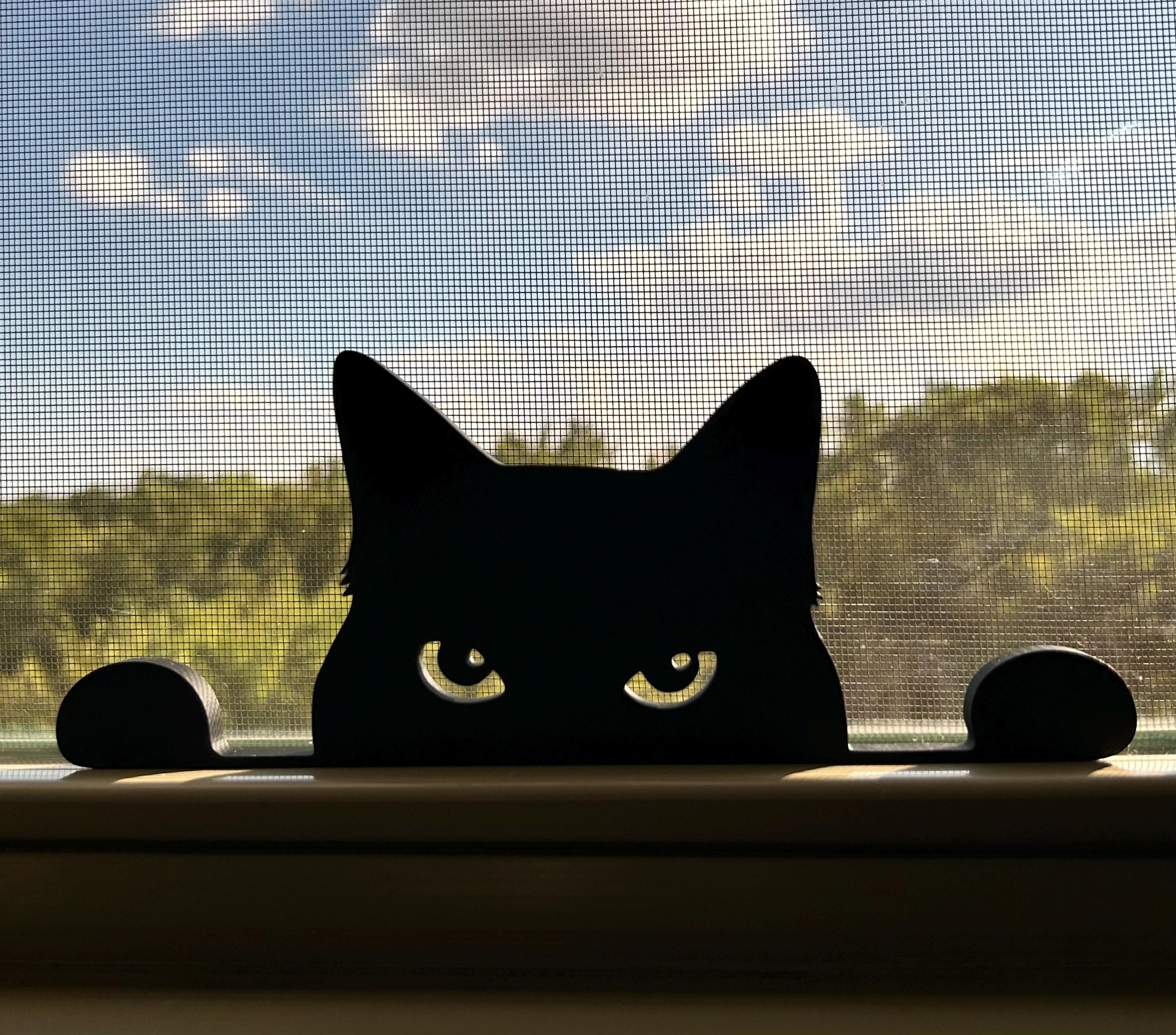Black Cat Halloween Decor / Window Sill Cat / Witchy Kitten