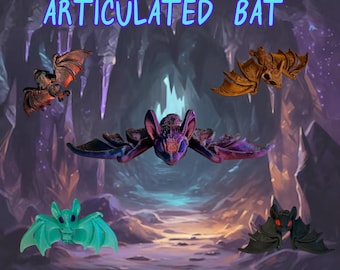 Articulated Fidget Bat / Flexible Bat Toy / Posable Creature Figurine