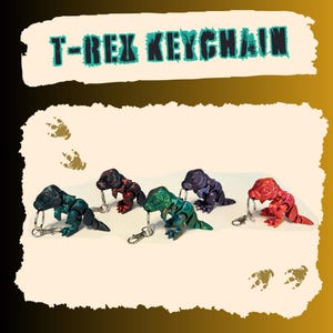 Dinosaur Articulated Keychain / T-Rex Keyring / Cute Dino Fidget