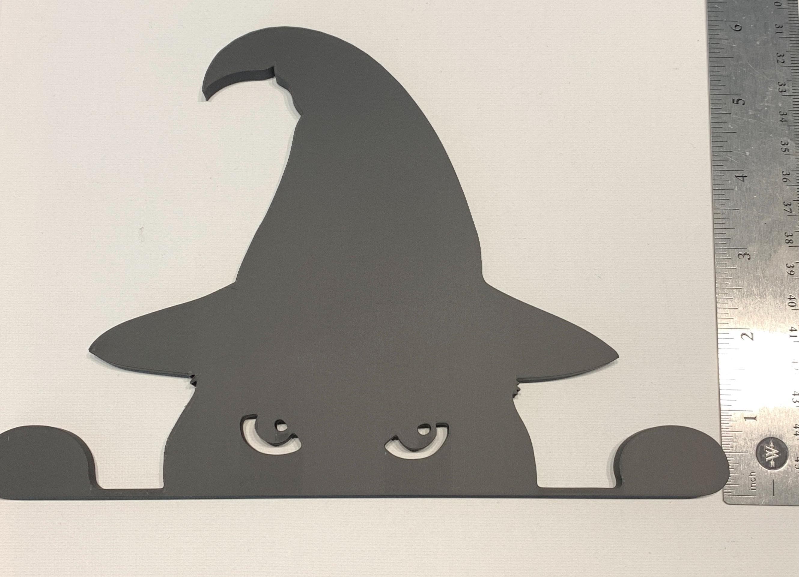 Black Cat With Witch Hat Halloween Decor / Window Sill Cat / Witchy ...