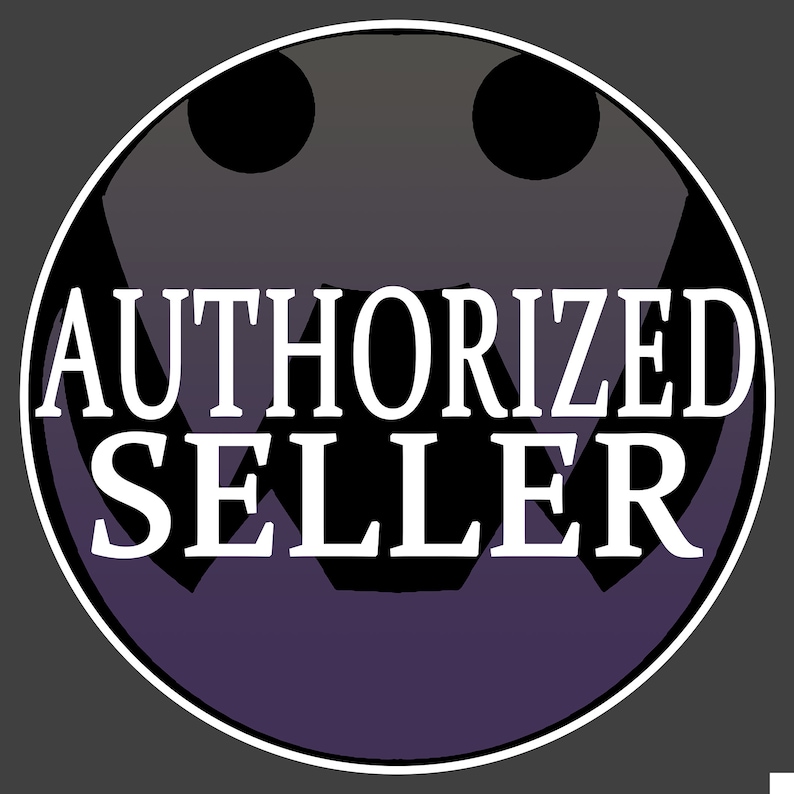 May include: A purple circle with a black and white graphic design. The text "AUTHORIZED SELLER" is in white letters.