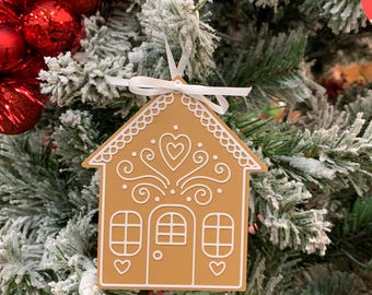 Enfeite de Natal de casa de gengibre / Decoração de árvore de Natal / Decoração de gengibre