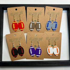 Football Earrings Custom Colors / School Spirit / Game Day Earrings