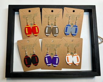 Football Earrings Custom Colors / School Spirit / Game Day Earrings