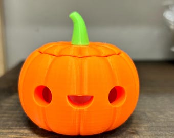 Happy Pumpkin Tealight / Small Jack-o-lantern / Halloween Decor / Fall Decoration