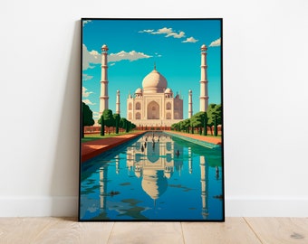 Taj Mahal Poster | Pixel Art Poster | India Poster | Pixel Art Natural Print | Poster Print | Home Decor | Wall Decor