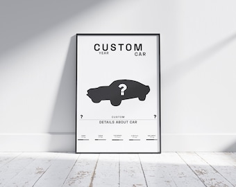 Custom Car Poster | Digital Download | Personalized Poster | Printable Custom Car poster | Art Print | Poster | Home Decor | Wall Decor |