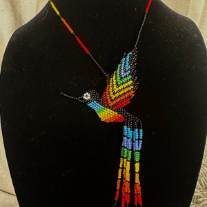 Embera Chami Handmade Beaded Hummingbird Necklace