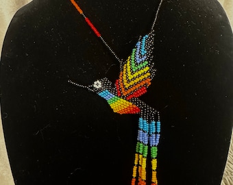 Embera Chami Handmade Beaded Hummingbird Necklace