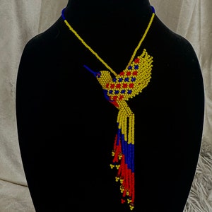 Embera Chami Handmade Beaded Hummingbird Necklace