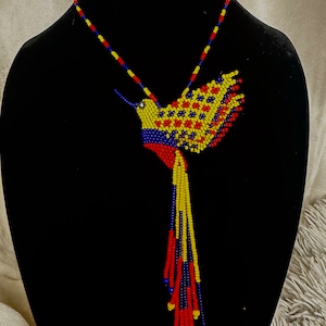 Embera Chami Handmade Beaded Hummingbird Necklace