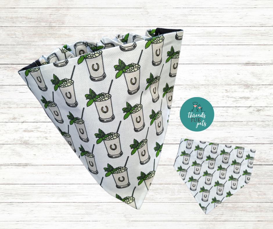 Mint Julep Horse Racing Dog Bandana: Kentucky Derby Pet Accessory