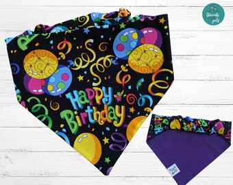 Happy Birthday Dog Bandana: Handmade Pet Scarf with Scrunchie