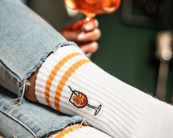 Spritz socks, Cenneto, white, orange, unisex