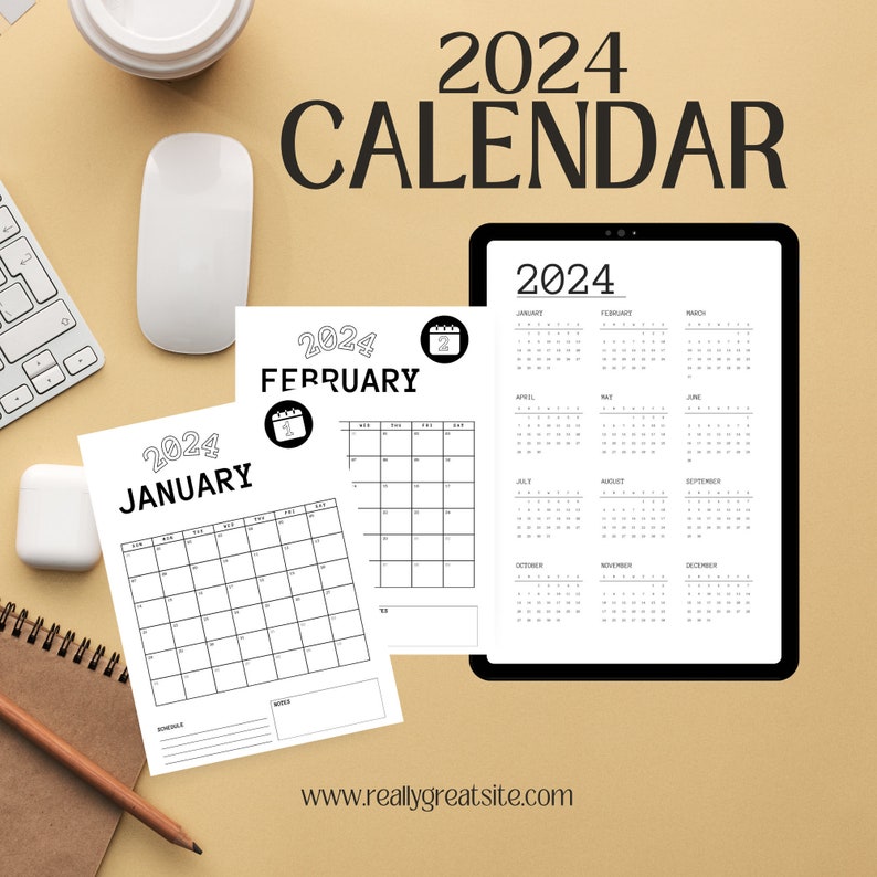 Simple Printable Calendar 2024 - Il 794xN.5735904428 H9cd 