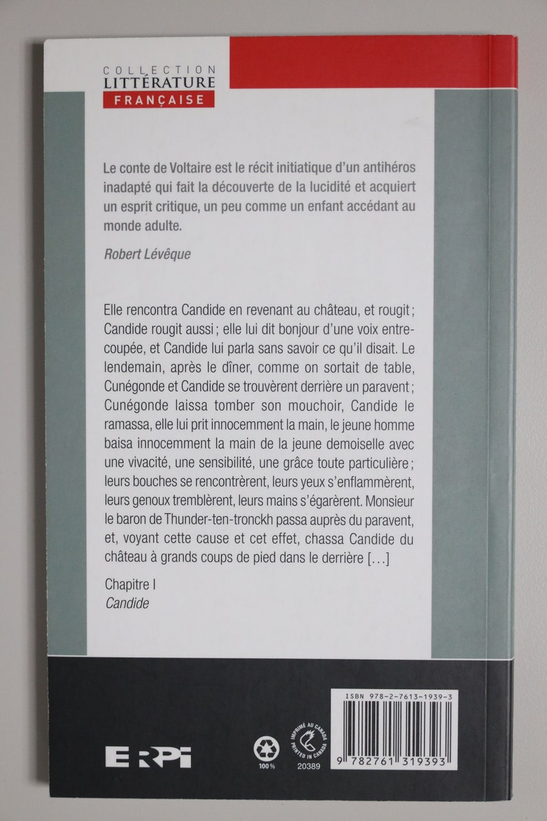 Candide by Voltaire, Edition of Renouveau Pédagogique Inc. - Etsy