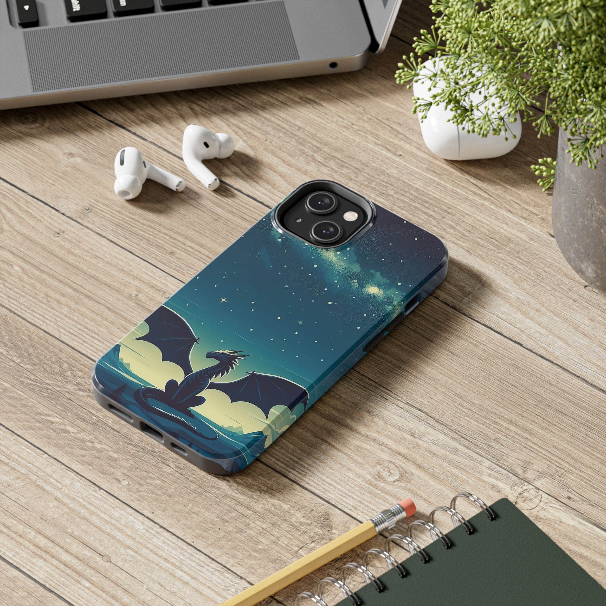 Dragon Phone Case, Dragon on a Starry Night, iPhone 16, 15 Dragon Phone Case, Dragon on a Starry Night, iPhone 16, 15