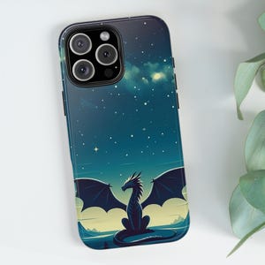Dragon Phone Case,  dragon on a starry night, iPhone 16, 15 14 13 12 11 8 X Pro Max Plus, iphone case, tough phone case