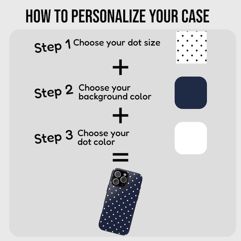 Custom Color Phone Custom Polka Dot Phone Case, Personalized Polka Dot Phone Cover, Custom ...