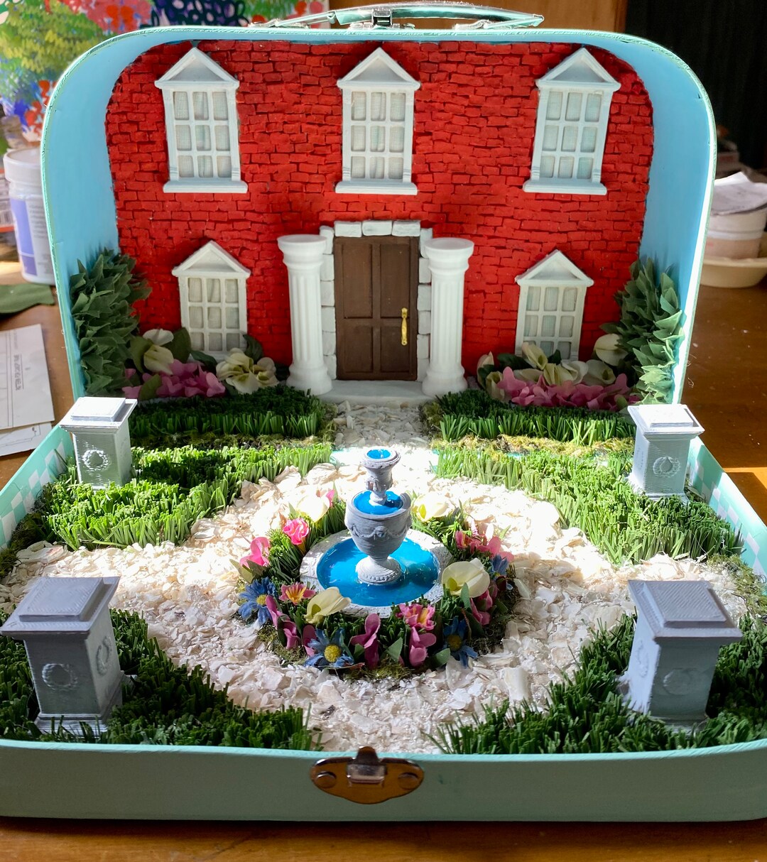 Bridgerton Inspired Manor Playhouse, Brick Suitcase Dollhouse, Formal
