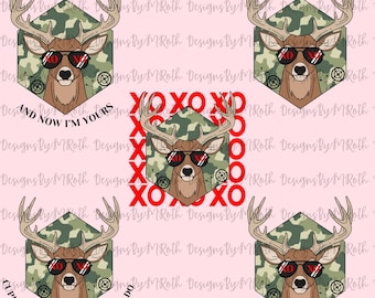 Rustic Deer Valentine Designs | Woodland Love Graphics (PNG & JPEG) (Digital Download)