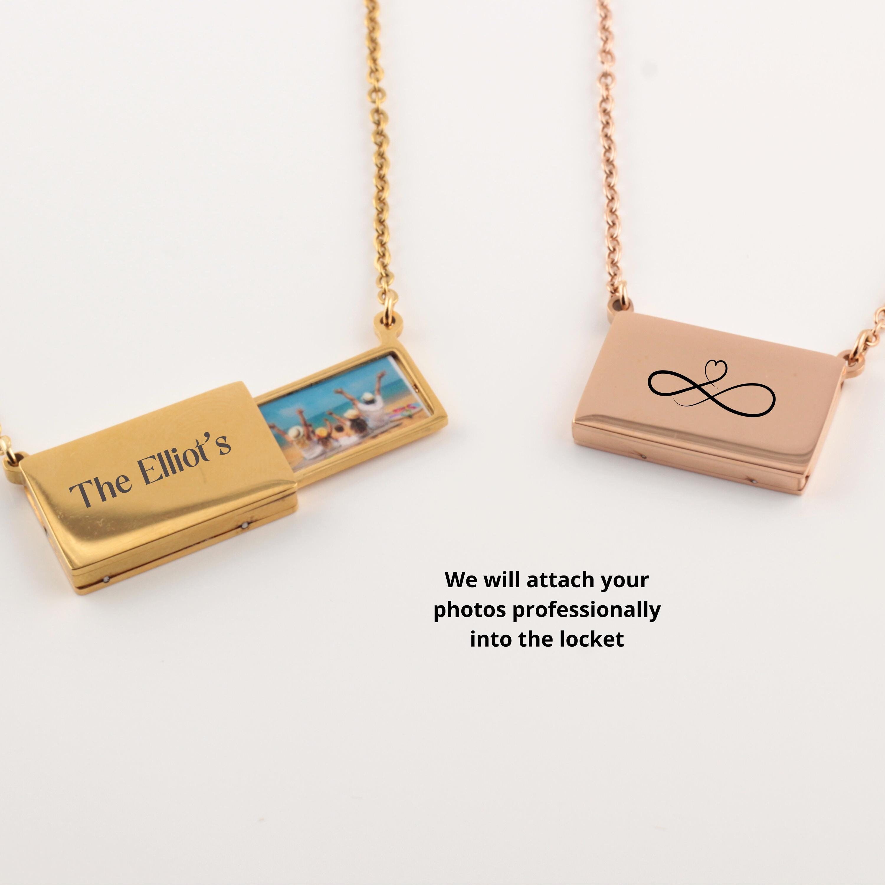 Personalized Locket With Photo, Custom Engraved Photo Locket, Memorial ...
