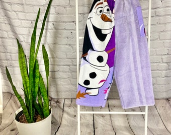 Towel Pants, Youth size 4T/5T Olaf print, Swimmers & Swim Team, Beach, Pool, Absorbent, Comfortable!