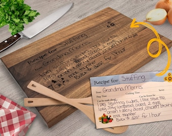 Handwritten Recipe Cutting Board for Mother's Day, Grandma's Handwriting, Gift for Mom, Engraved Recipe, Personalized Gift for Christmas