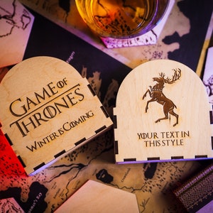 Set di 13 sottobicchieri con mappa di Game of Thrones, Puzzle Westeros, sottobicchieri della Casa dei Draghi, portabicchieri, sottobicchieri incisi per i fan di Game of Thrones