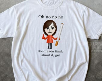 Oh No No Girl Cigarette Shirt, Funny Gamer Avatar Meme Tee, Gaming Shirt, Ironic Tshirt, Gen Z Humor, Comfort Colors, Graphic Tee