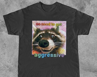 Pas besoin d&#39;avoir une chemise de raton laveur agressif - chemise animal drôle, t-shirt amateur de raton laveur, panda poubelle arc-en-ciel, t-shirt possum, cadeau pour lui, chemise meme