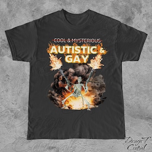 Maglietta con esplosione di scheletro autistico e gay