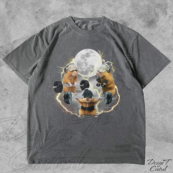 Hamster Gym TShirt, Weightlifting Pump Cover Shirt, Funny Workout T-Shirt