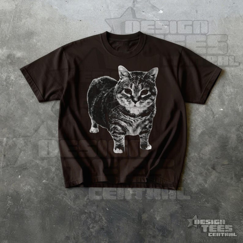 Spinning Cat Meme T-Shirt, OIIAIOIIIAI UIIAI Silly Cat Shirt, TikTok Brainrot Tee Dark Chocolate