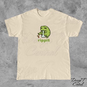 Rippit - Funny Unisex Stoner T-Shirt, Frog Sweat Shirt, Frog Shirt, Stoner Shirt, Stoner Gift, Stoner Girls, Frog Shirt, Bong Rip Shirt Sand
