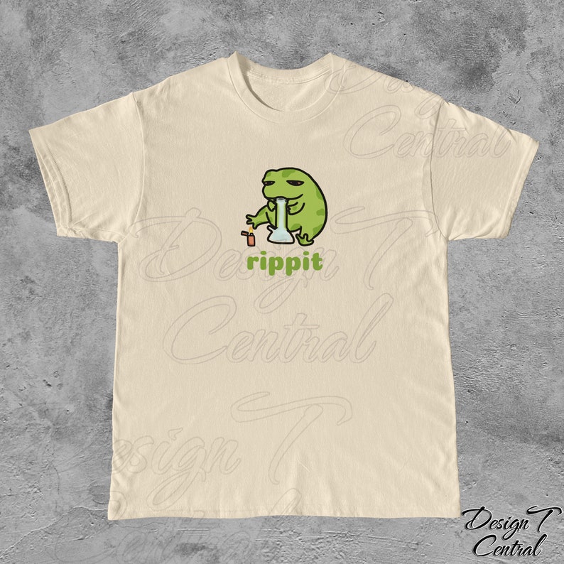 Rippit - Funny Unisex Stoner T-Shirt, Frog Sweat Shirt, Frog Shirt, Stoner Shirt, Stoner Gift, Stoner Girls, Frog Shirt, Bong Rip Shirt Sand