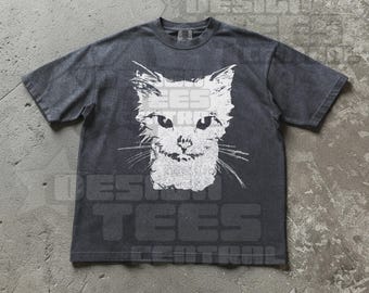 Camiseta de gato mojado, divertida camiseta con estampado de gato asustadizo, camiseta con gráfico de meme