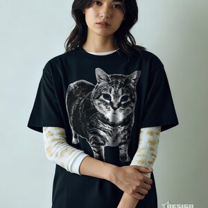 Spinning Cat Meme T-Shirt, OIIAIOIIIAI UIIAI Silly Cat Shirt, TikTok Brainrot Tee image 3