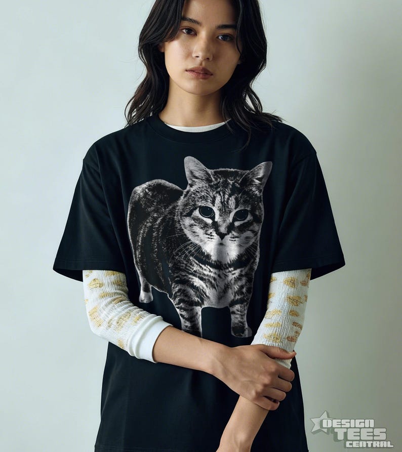 Spinning Cat Meme T-Shirt, OIIAIOIIIAI UIIAI Silly Cat Shirt, TikTok Brainrot Tee image 3