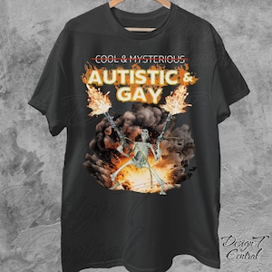 Autistic and Gay Skeleton Explosion T-Shirt image 5