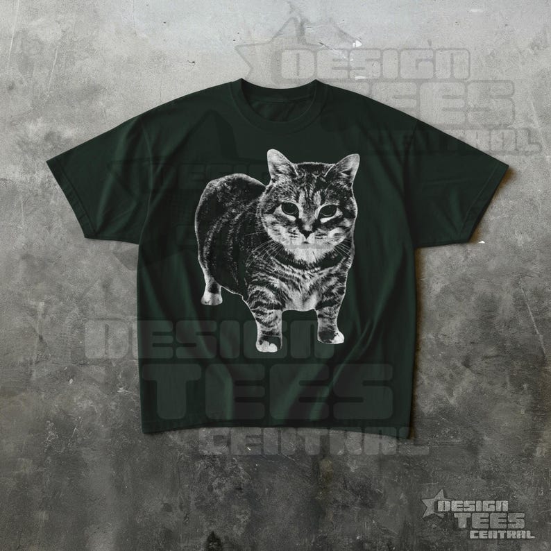 Spinning Cat Meme T-Shirt, OIIAIOIIIAI UIIAI Silly Cat Shirt, TikTok Brainrot Tee Forest Green