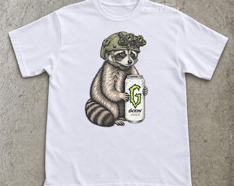 Tactical Raccoon T-Shirt, Funny Energy Drink Graphic Tee, Best Sellers Tshirts Men, Military Meme Gift